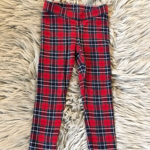 Janie and Jack Red Plaid Christmas Pants- Size 4